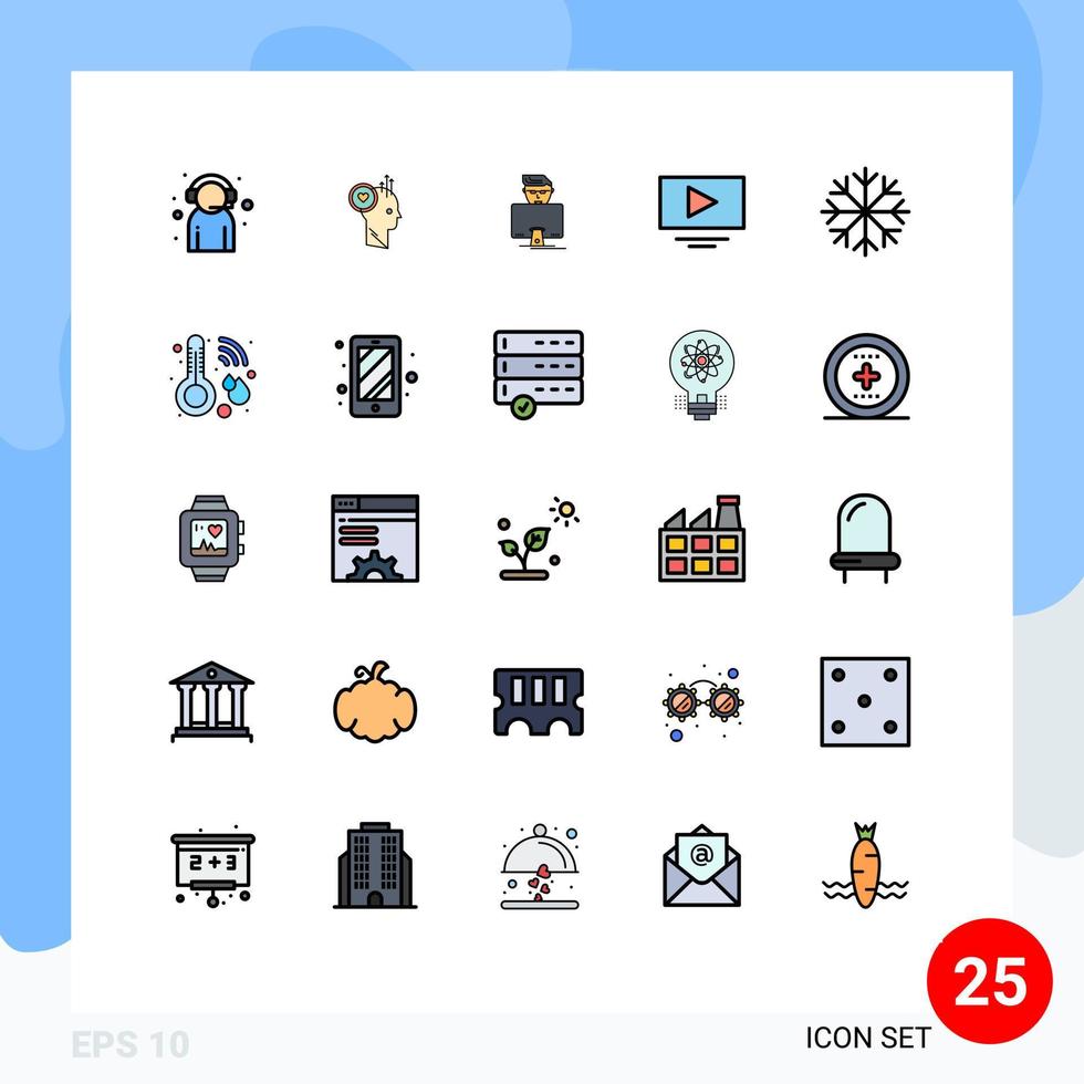 impostato di 25 moderno ui icone simboli segni per brina giocare ufficio video gammer modificabile vettore design elementi