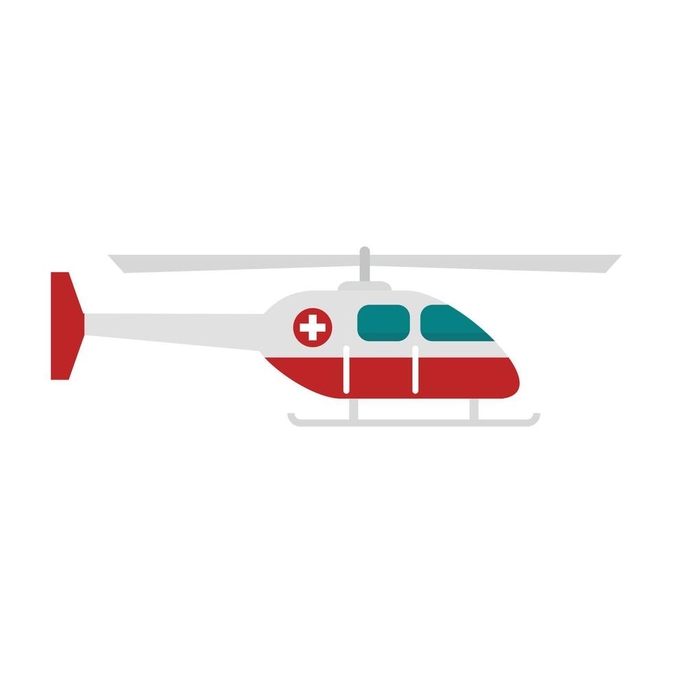 mettere in guardia ambulanza elicottero icona piatto isolato vettore