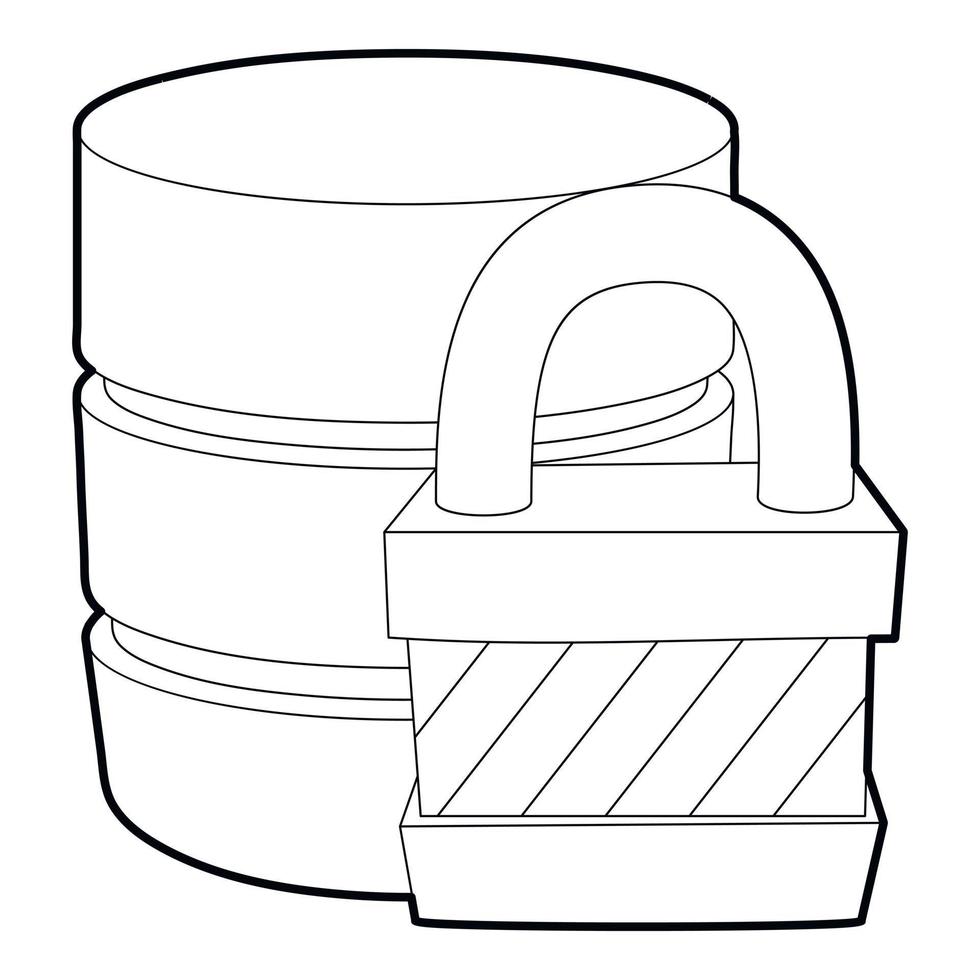 bloccato Banca dati icona, schema stile vettore