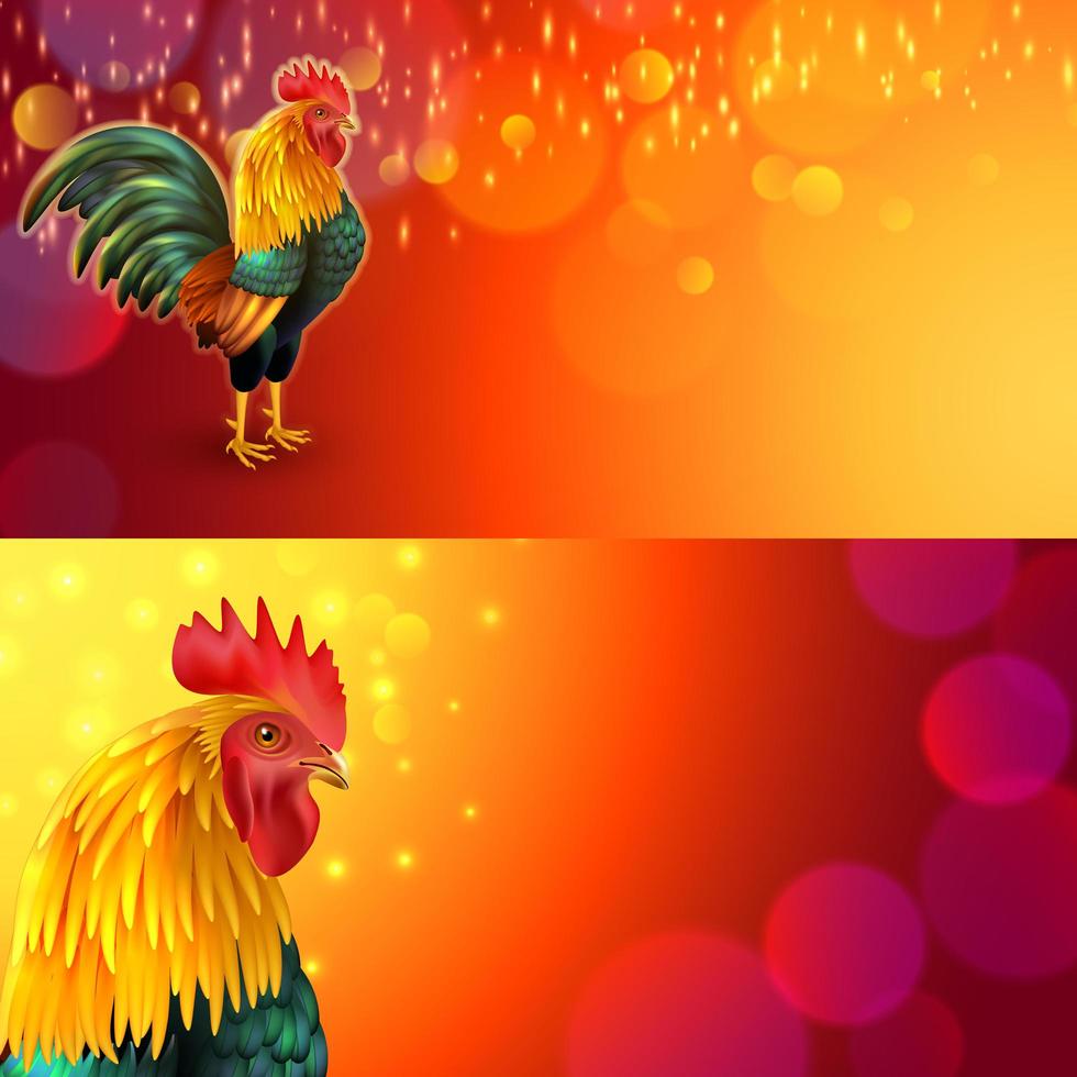 set di banner di gallo vettore