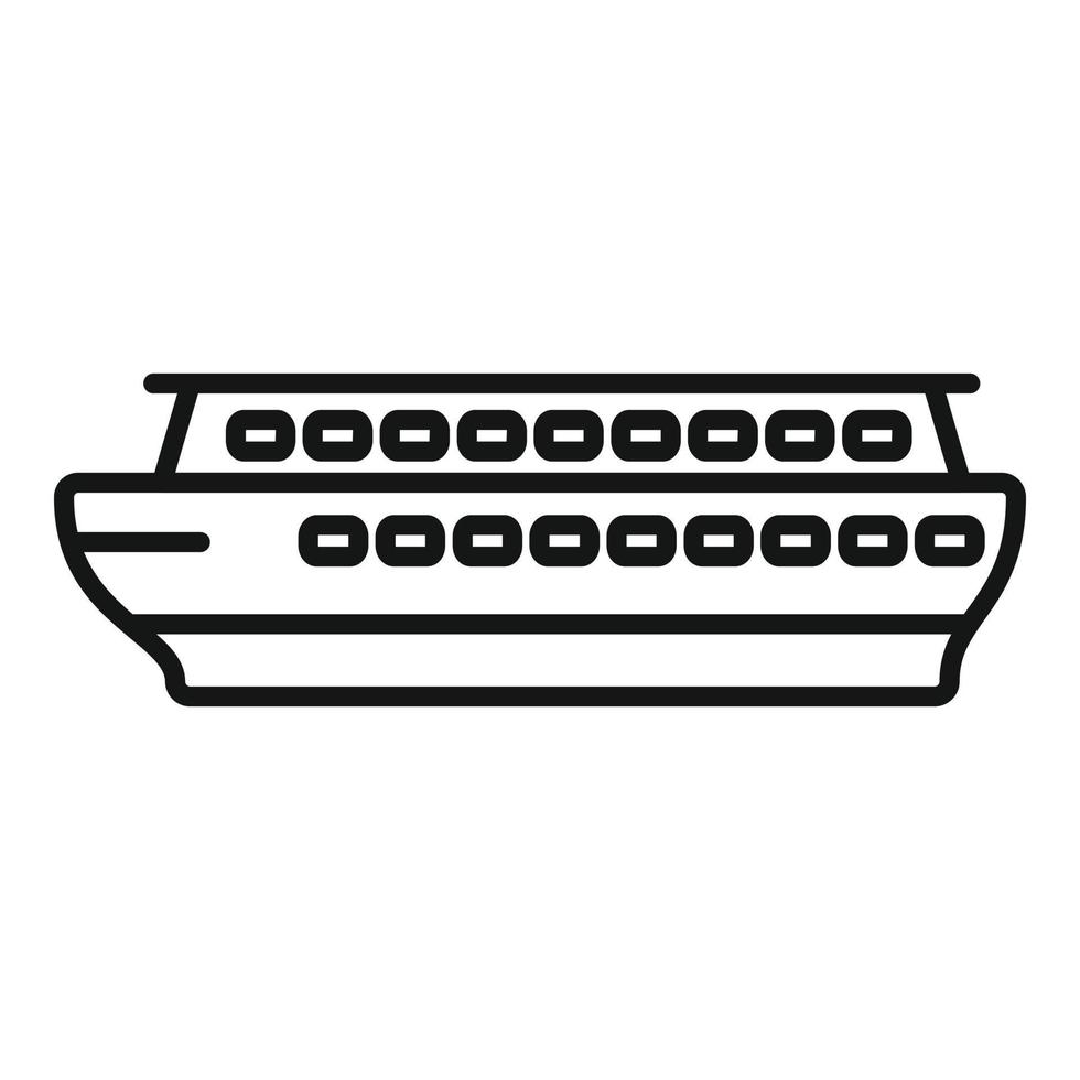 traghetto nave icona schema vettore. fiume barca vettore