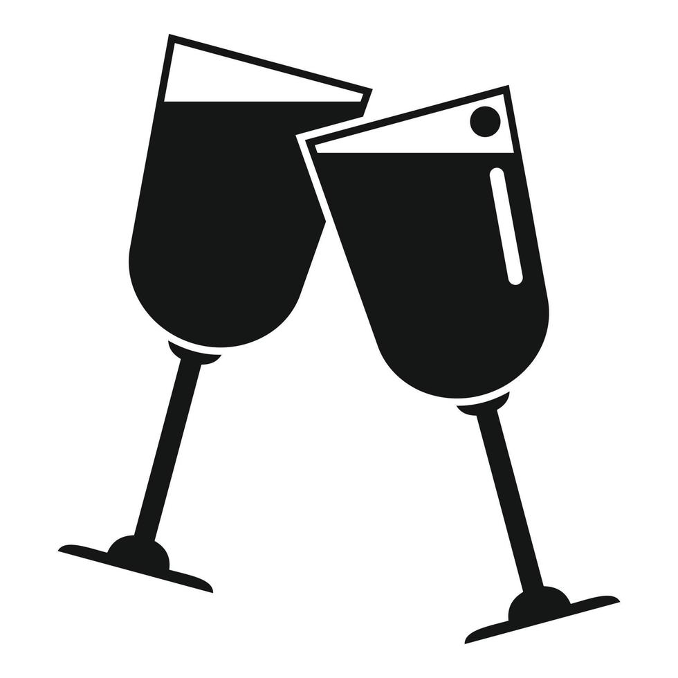 alcool bevanda icona semplice vettore. bicchiere crostini vettore