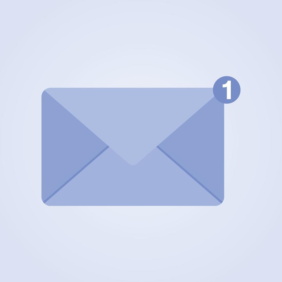 e-mail Busta con Aperto vuoto. isolato su blu sfondo. illustrazione per e-mail newsletter e il ragnatela vettore