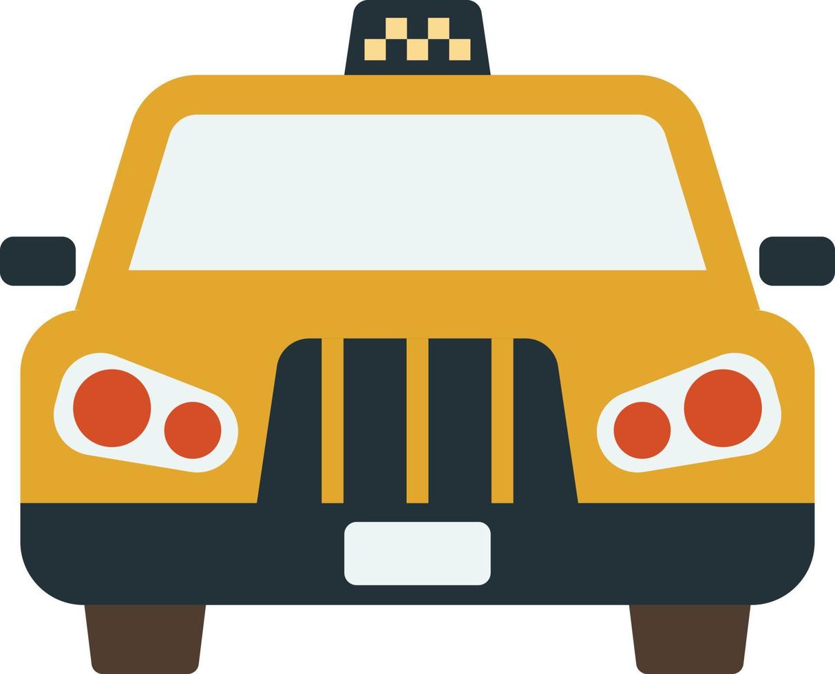 Taxi a partire dal davanti Visualizza illustrazione nel minimo stile vettore
