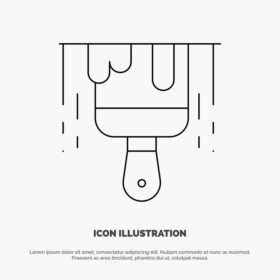 spazzola costruzione dipingere linea icona vettore