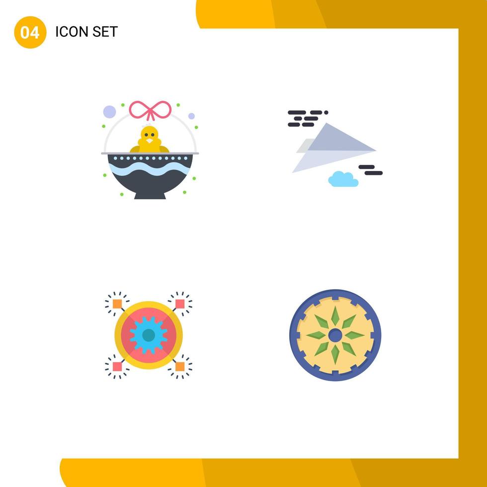 4 tematico vettore piatto icone e modificabile simboli di cestino marketing vacanza aereo idea modificabile vettore design elementi
