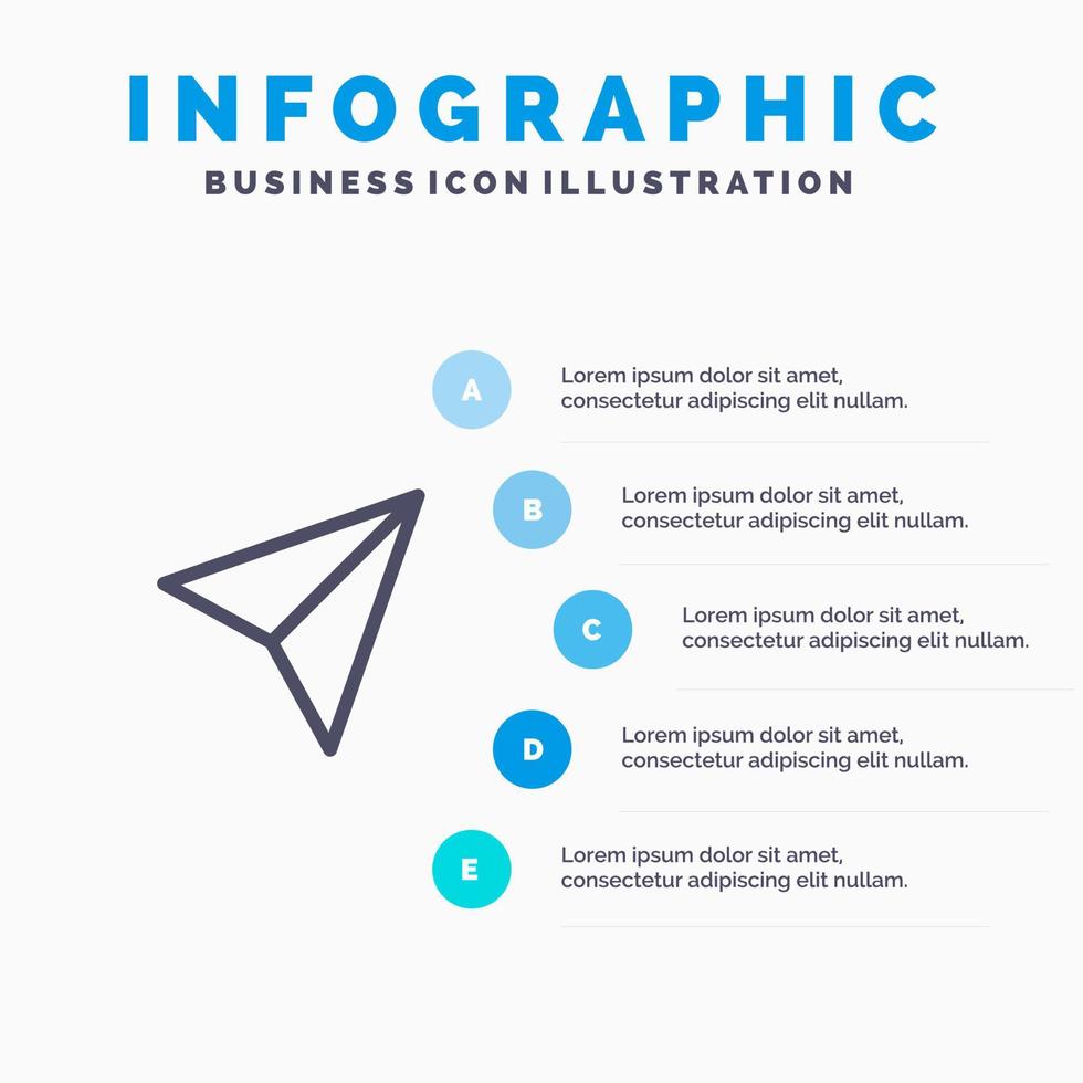 instagram imposta Condividere linea icona con 5 passaggi presentazione infografica sfondo vettore