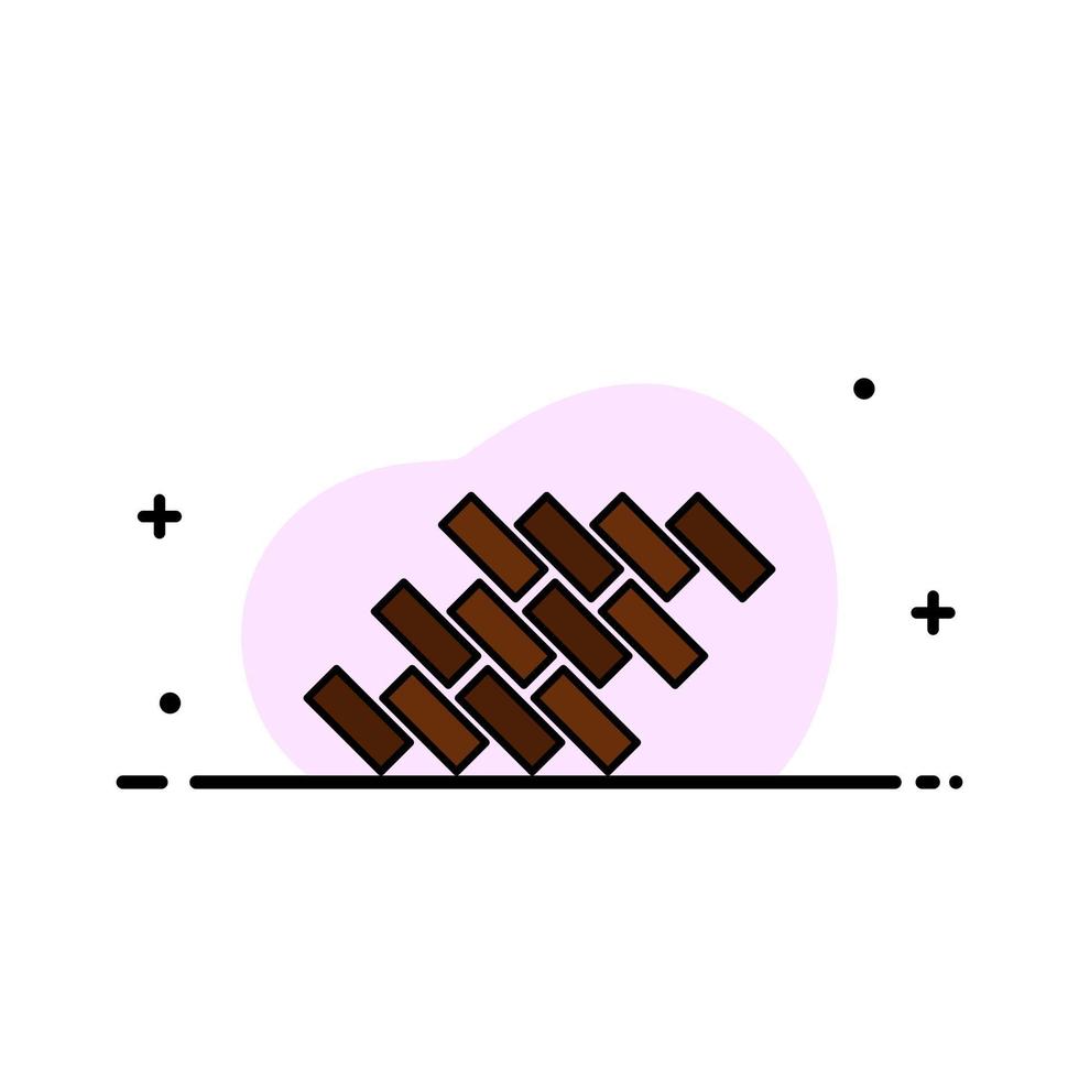 mattoni riparazione piastrella bloccare costruzione attività commerciale piatto linea pieno icona vettore bandiera modello