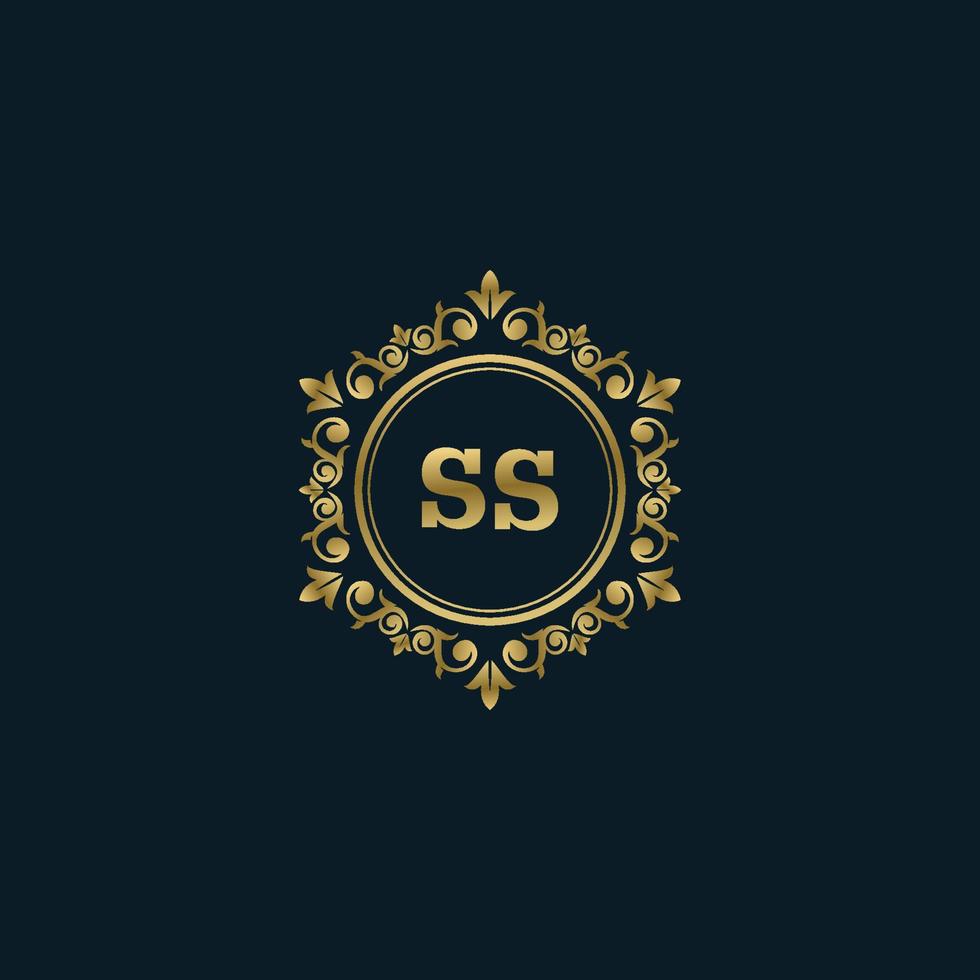 lettera ss logo con lusso oro modello. eleganza logo vettore modello.