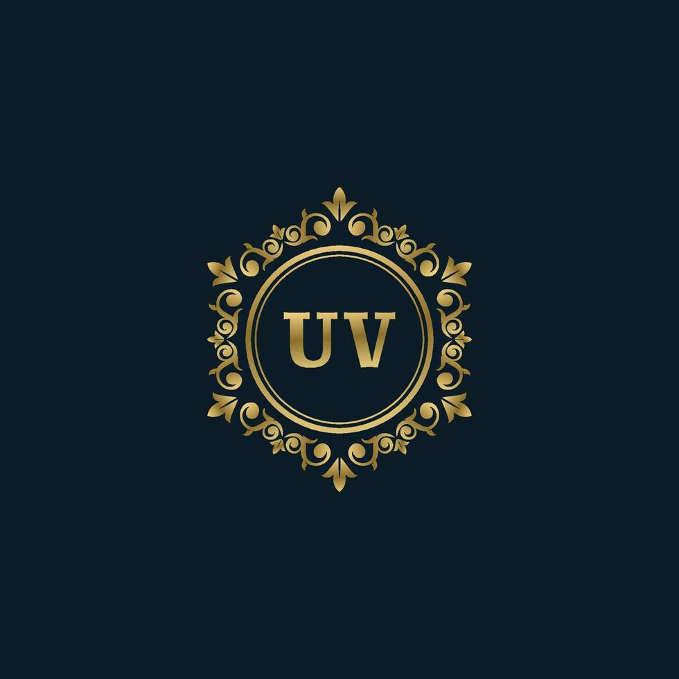 lettera uv logo con lusso oro modello. eleganza logo vettore modello.