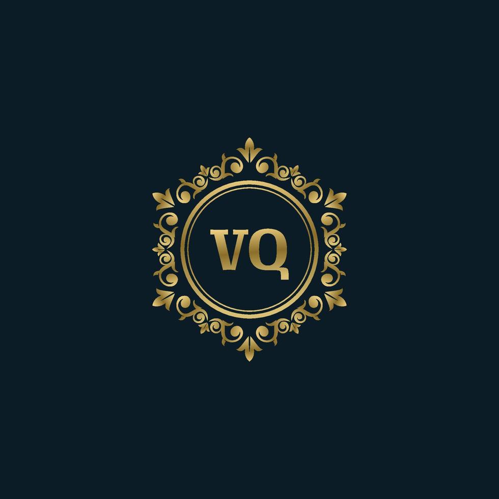 lettera vq logo con lusso oro modello. eleganza logo vettore modello.