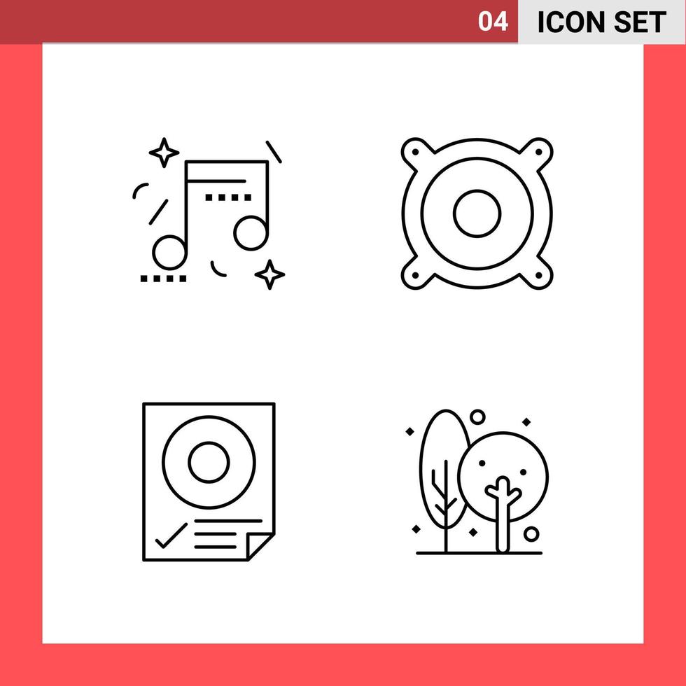 4 icona imballare linea stile schema simboli su bianca sfondo. semplice segni per generale progettare. vettore