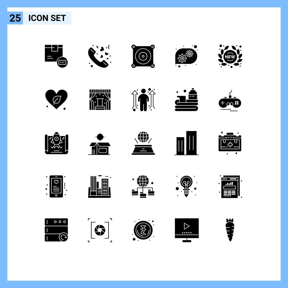 impostato di 25 moderno ui icone simboli segni per etichetta etichetta San Valentino tecnico supporto Ingranaggio modificabile vettore design elementi