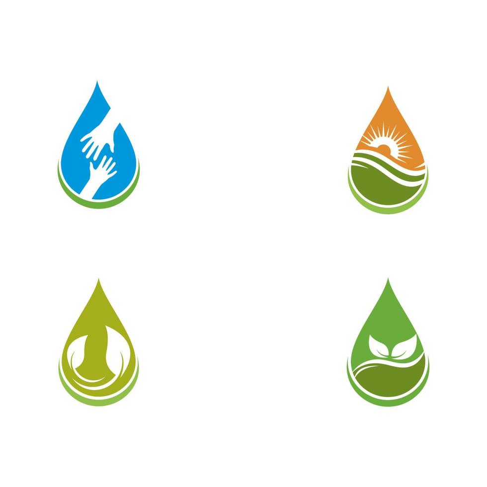 illustrazione vettoriale del modello di logo della goccia d'acqua