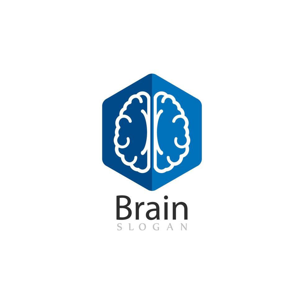 cervello logo modello vettore icona illustrazione