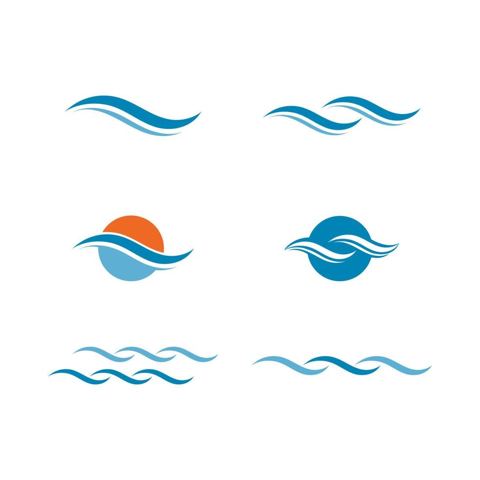 simbolo dell'onda d'acqua e modello di logo dell'icona vettore