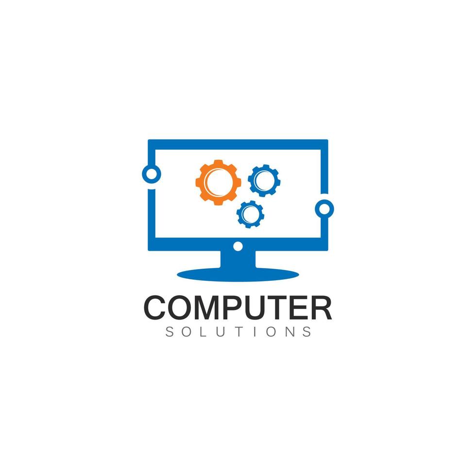 vettore computer e il computer portatile riparazione logo modello icona illustrazione