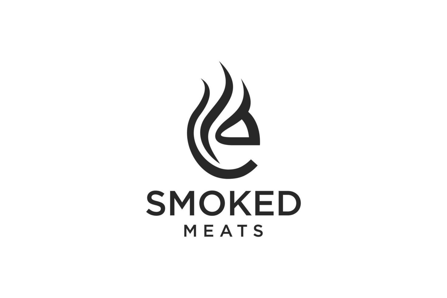 lettera e per fumoso ristorante logo design ispirazione vettore
