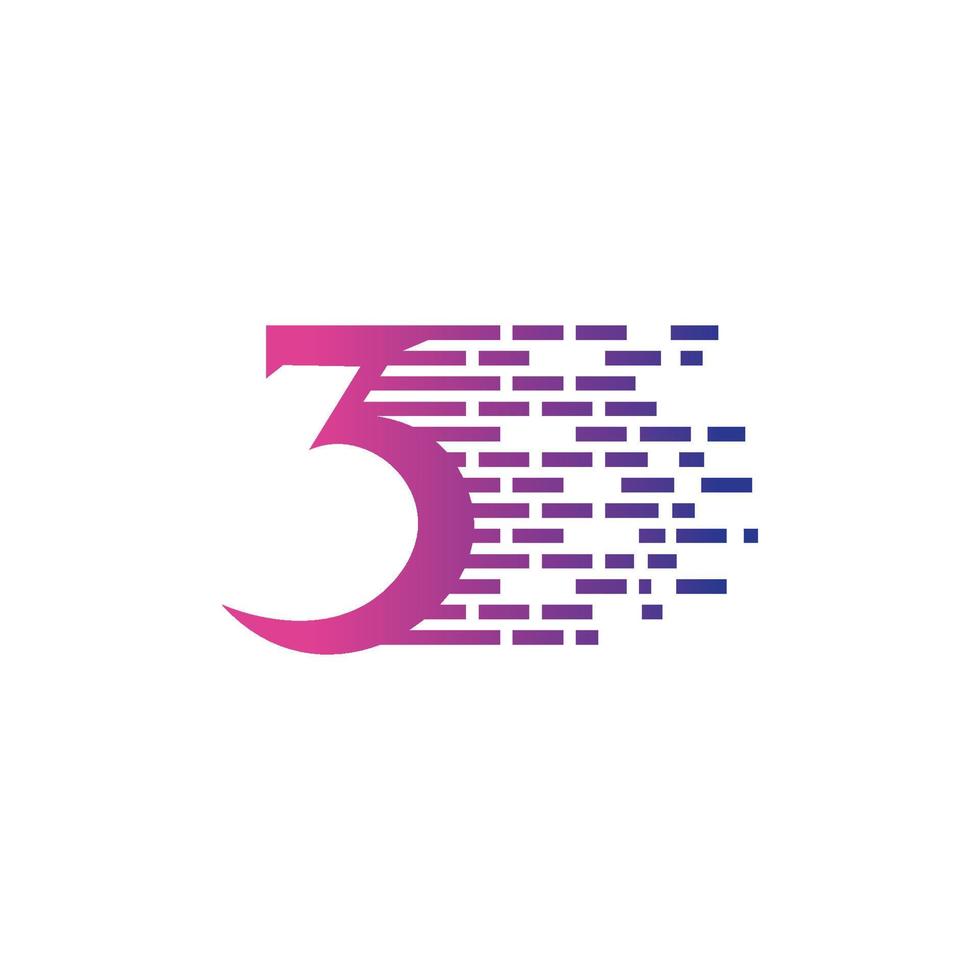 numero 3 logo modello vettore icona