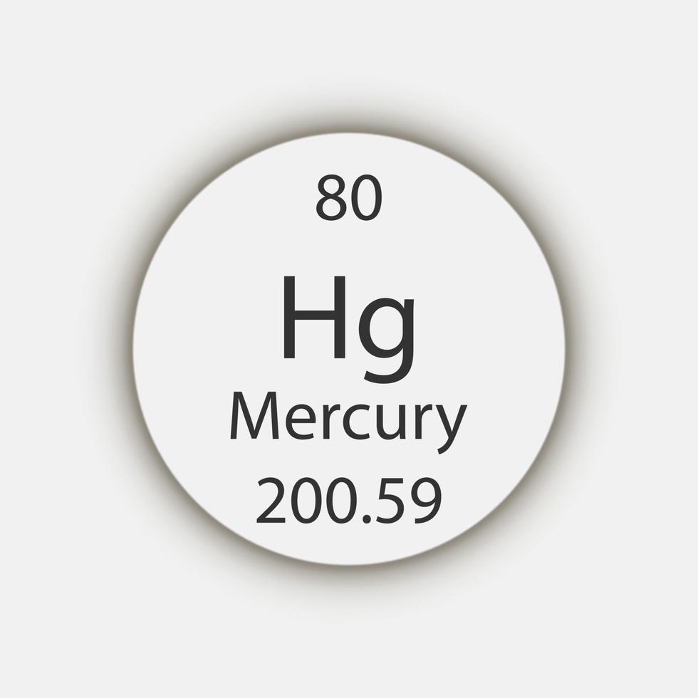 simbolo di mercurio. elemento chimico della tavola periodica. illustrazione vettoriale. vettore
