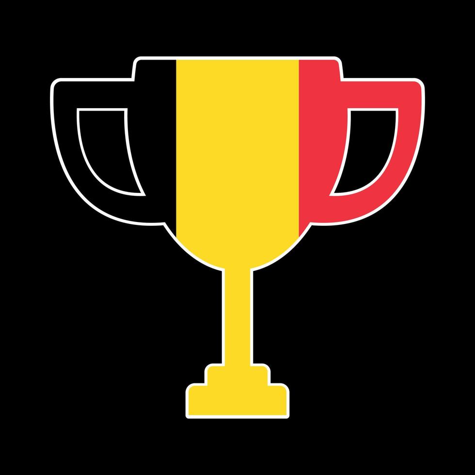 tazza di il vincitore di il concorrenza nel il colore di Belgio. vettore illustrazione.