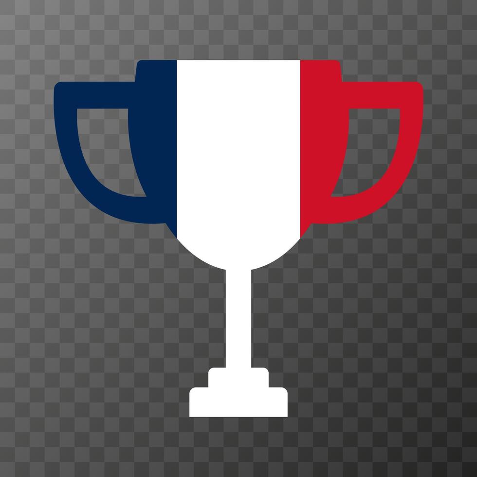 tazza di il vincitore di il concorrenza nel il colore di Francia. vettore illustrazione.