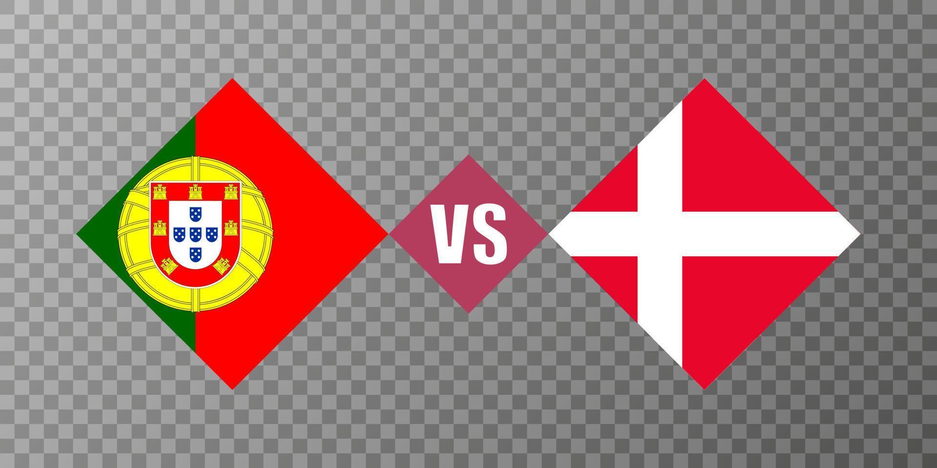 Portogallo vs Danimarca bandiera concetto. vettore illustrazione.