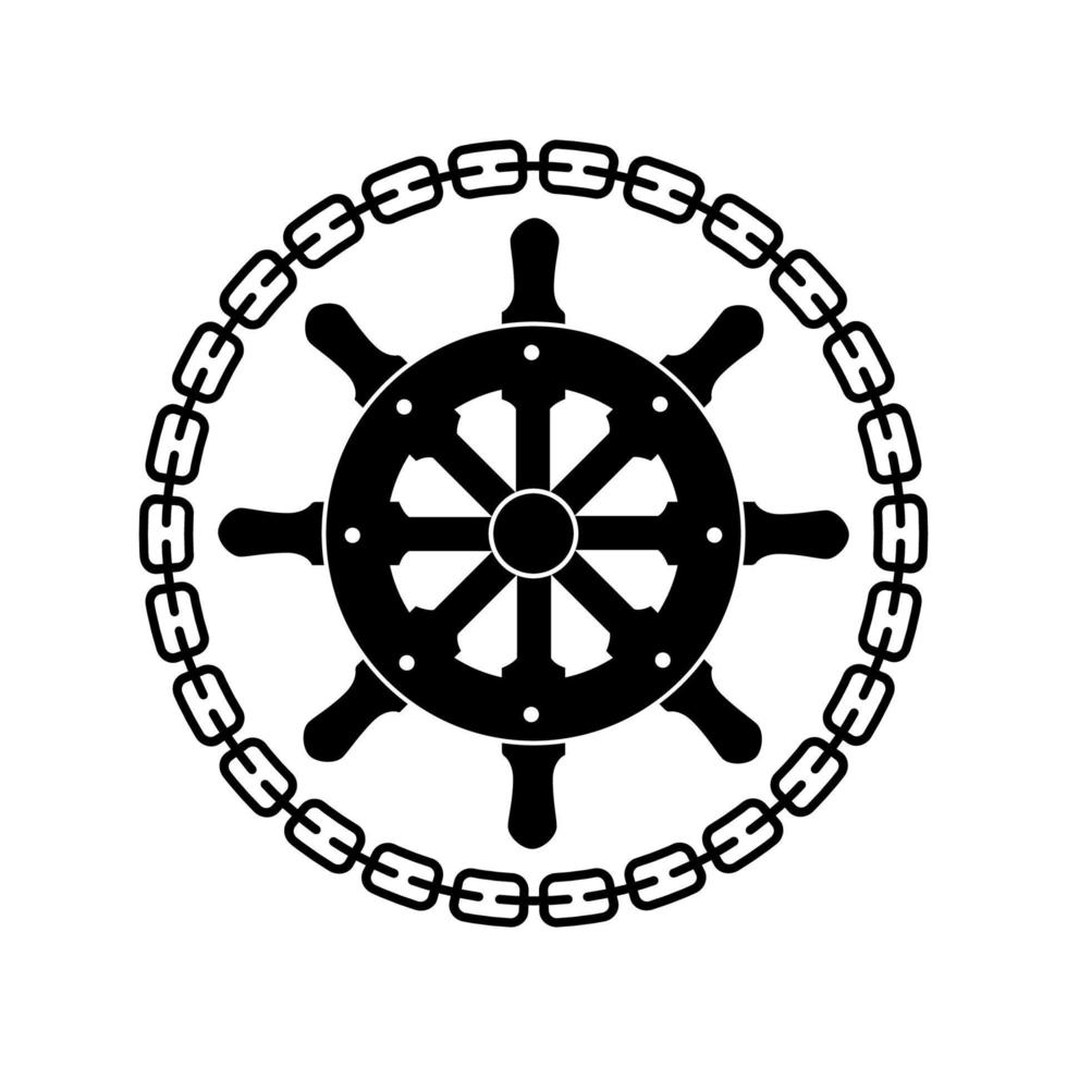 vettore illustrazione di navi timone logo