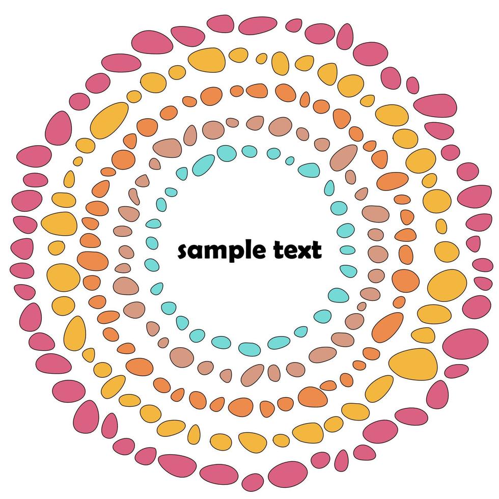 astratto turbine con puntini e centrale spazio per il tuo testo. colorato cerchio sfondo. vettore