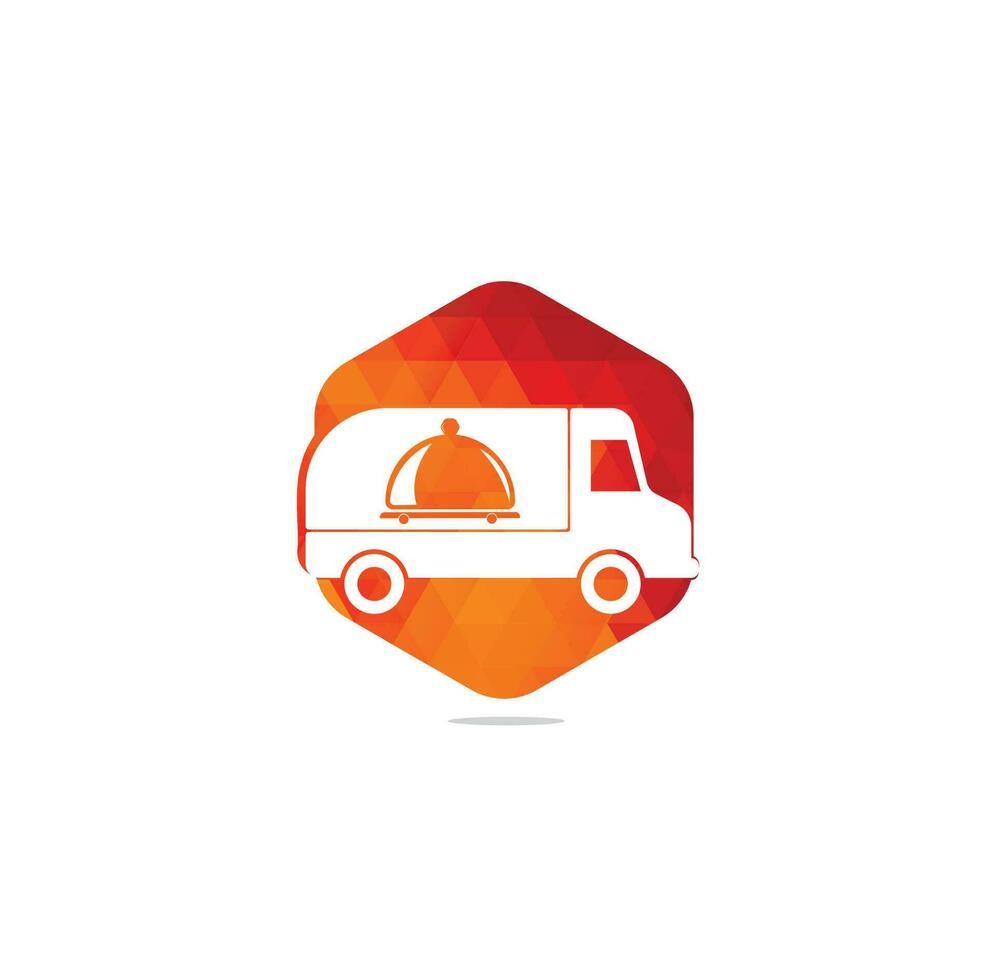 cibo camion logo design modello. cibo consegna logo design. cibo camion Corriere logo design. vettore