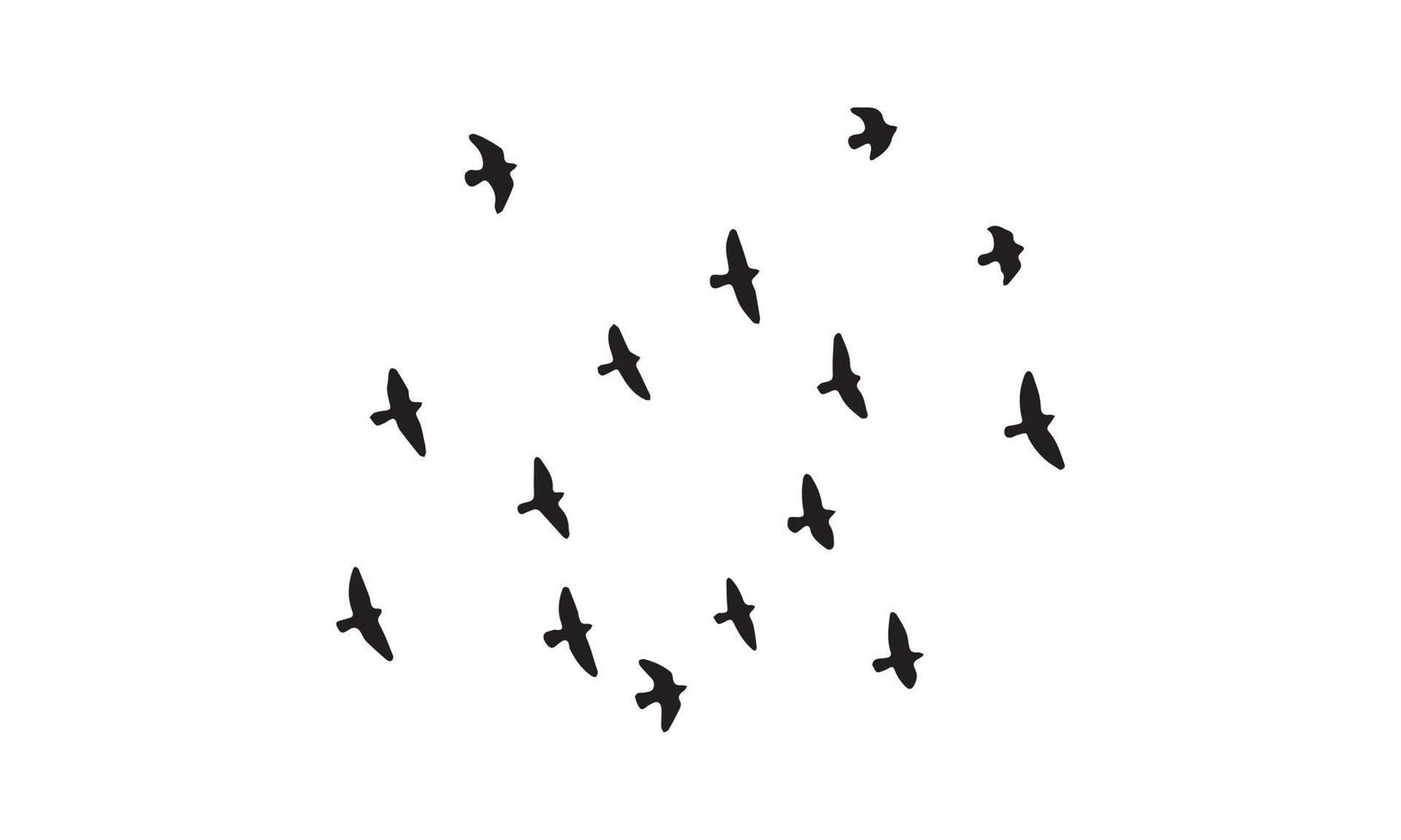 sagoma di uccelli in volo vettore