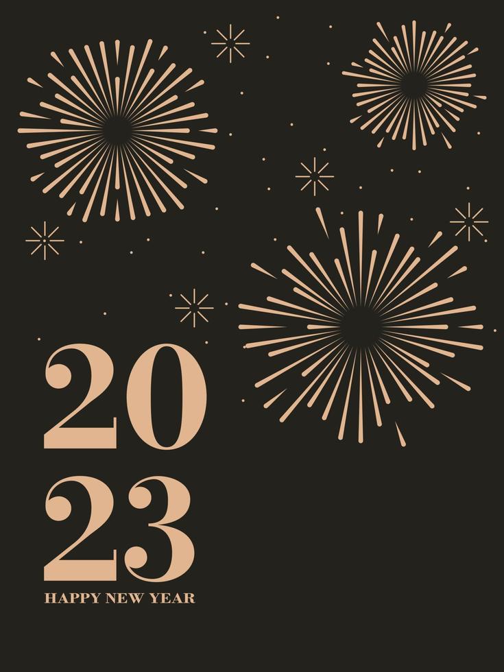 contento nuovo anno 2023. elegante fuochi d'artificio vettore illustrazione sfondo . concetto per vacanza arredamento, carta, manifesto, striscione, aviatore