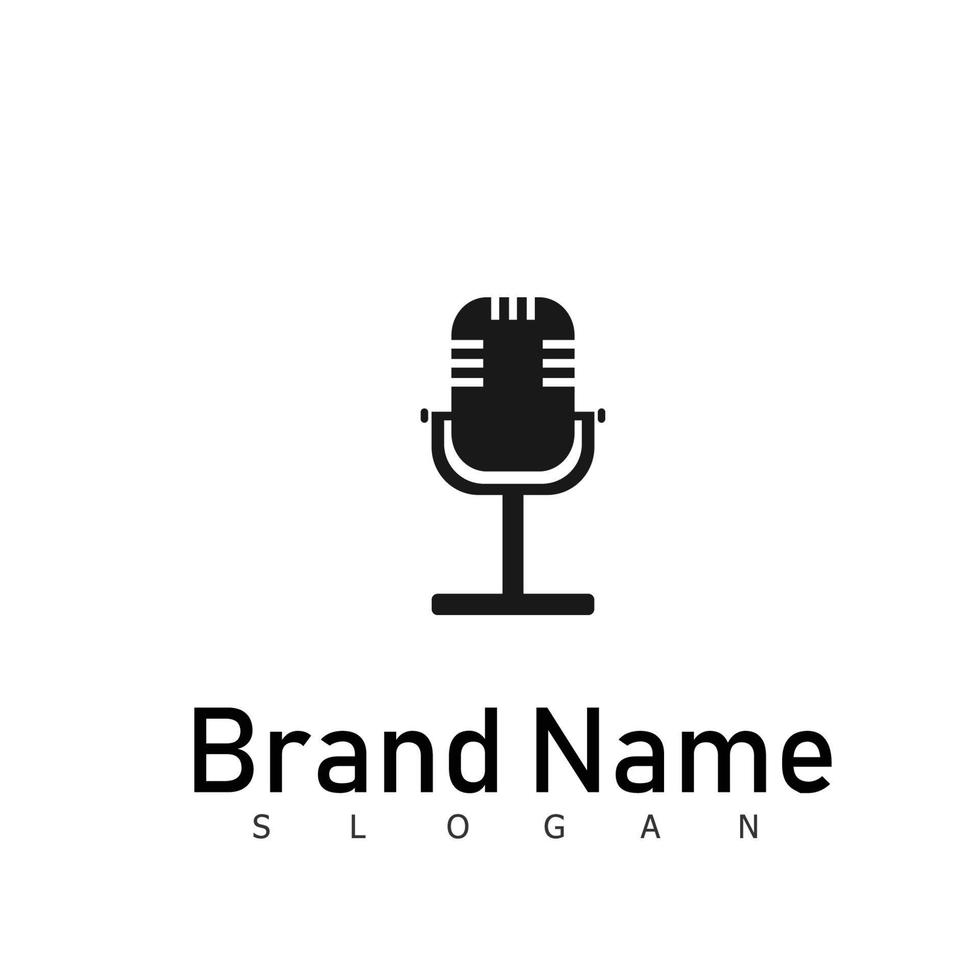 microfono Podcast parlare icona logo vettore illustrazione design