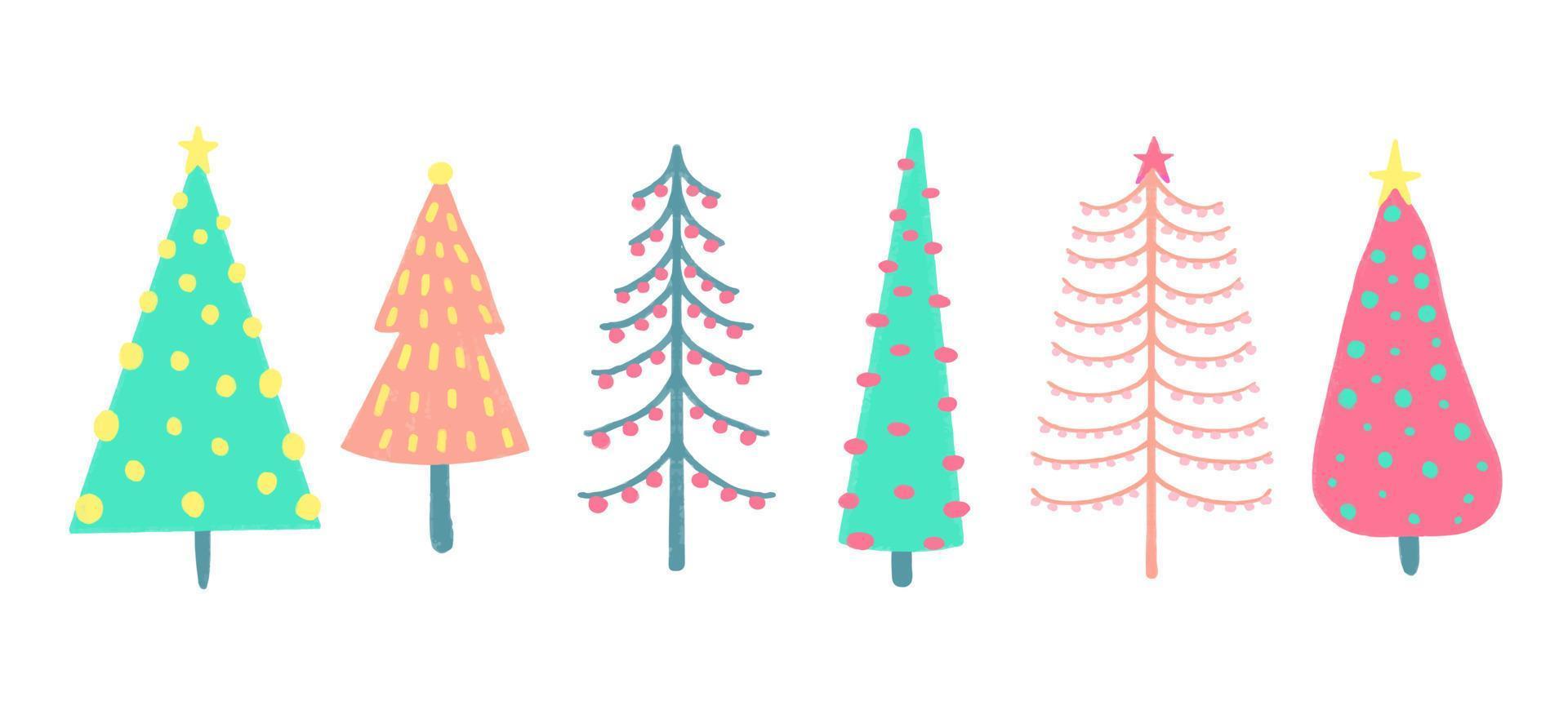 collezione di Natale decorazioni, vacanza i regali, inverno a maglia di lana Abiti, Zenzero pane, alberi, i regali e pinguino. colorato vettore illustrazione nel piatto cartone animato stile