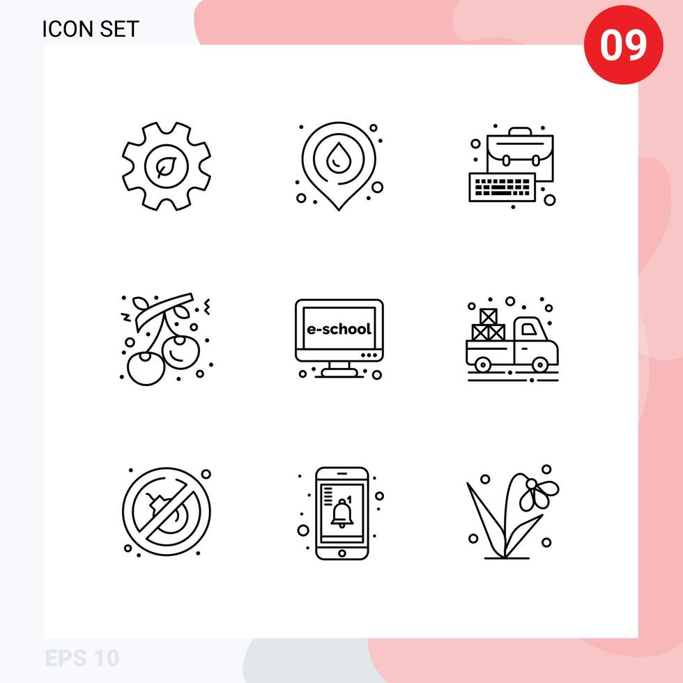 impostato di 9 moderno ui icone simboli segni per e vacanza attività commerciale mirtillo bacca modificabile vettore design elementi