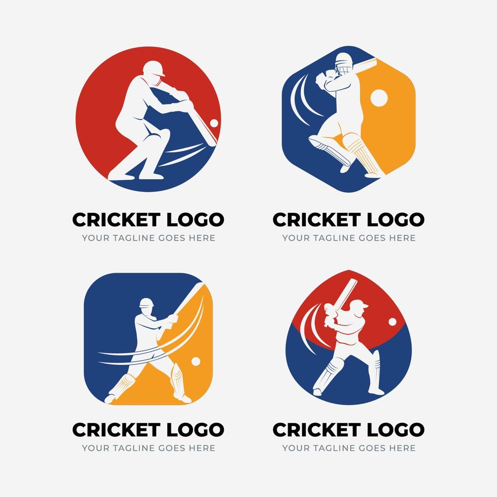 minimalista cricket logo collezione vettore