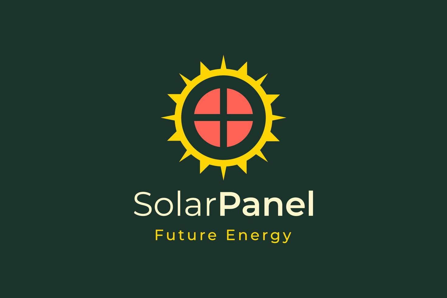 solare pannello energia logo con semplice e moderno forma per elettricità produzione e installazione azienda vettore