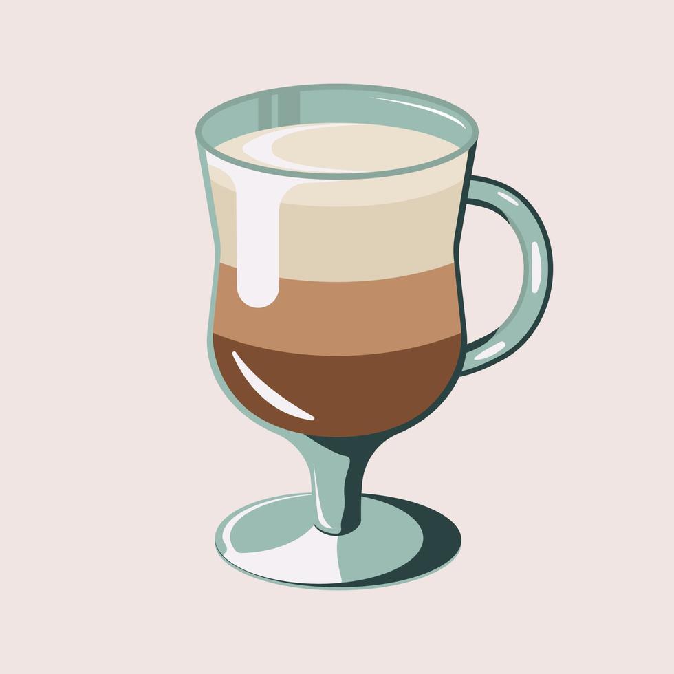 caffè bevande latte macchiato isolato vettore illustrazione. bicchiere con maniglia