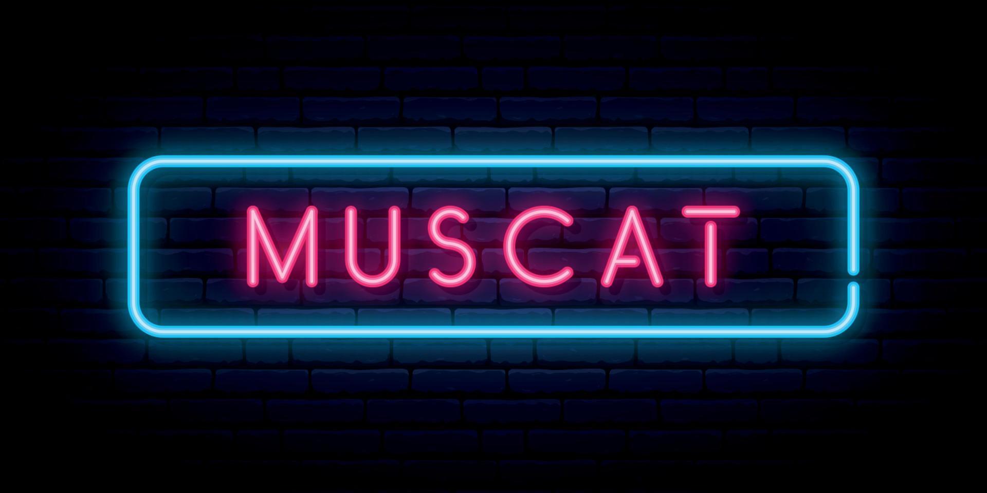 moscato neon cartello. luminosa leggero cartello. vettore