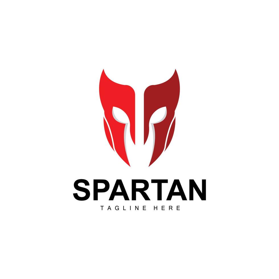 spartano logo, guerra casco completo da uomo vettore, barbaro armatura icona, vichingo, Palestra in forma disegno, fitness vettore