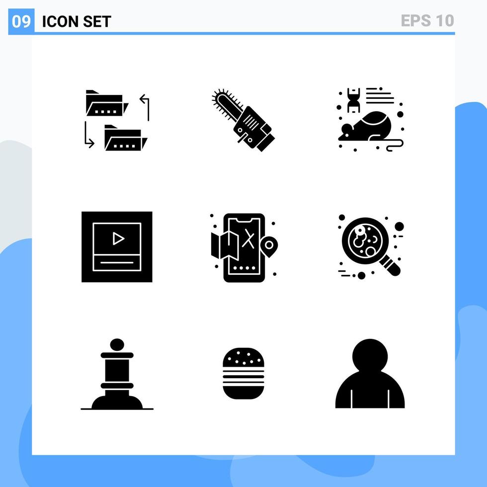 moderno 9 solido stile icone. glifo simboli per generale uso. creativo solido icona cartello isolato su bianca sfondo. 9 icone pacchetto. vettore