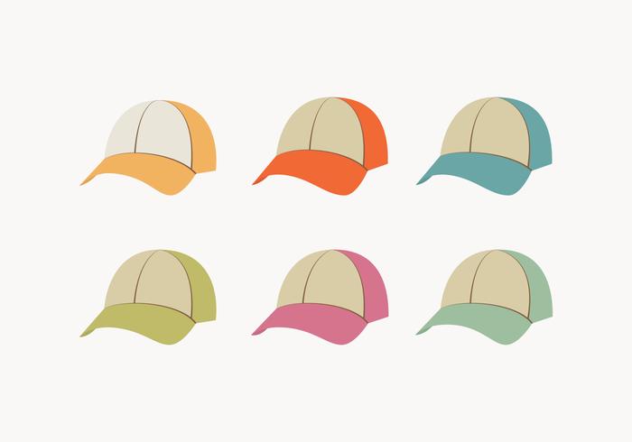 Collezione colorata Trucker Hat vettore