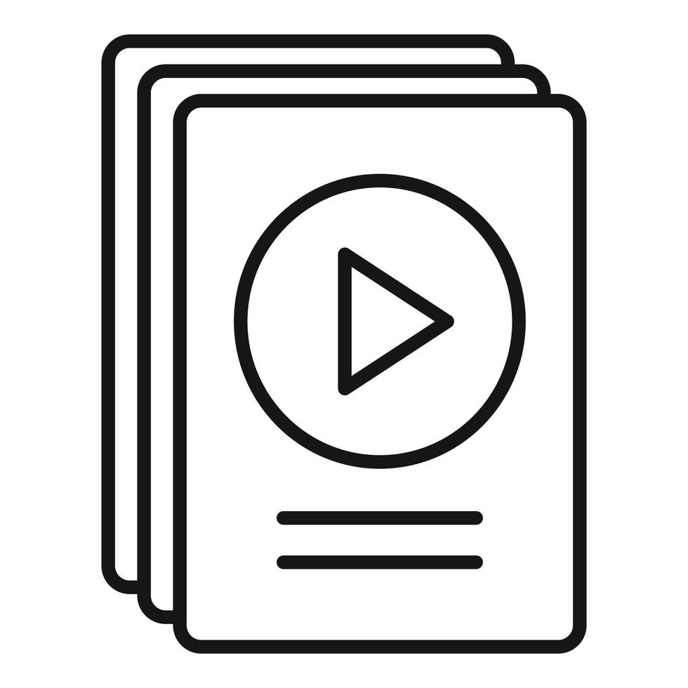 video file scenario icona schema vettore. attività film vettore