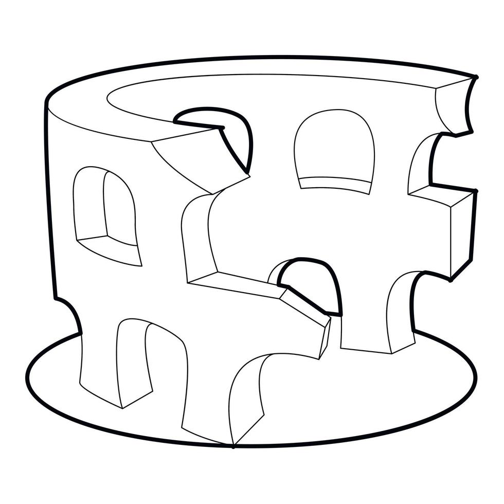 Colosseo icona, schema stile vettore