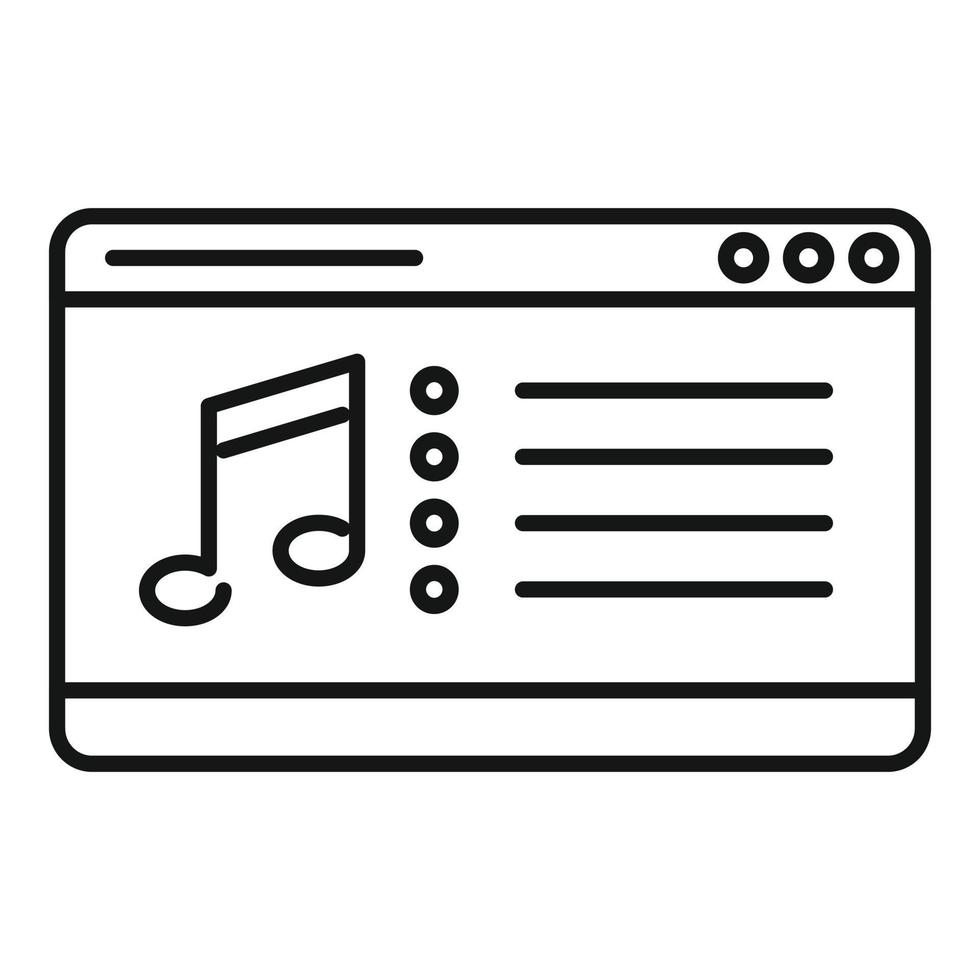 il computer portatile elenco di riproduzione icona schema vettore. musica Audio vettore
