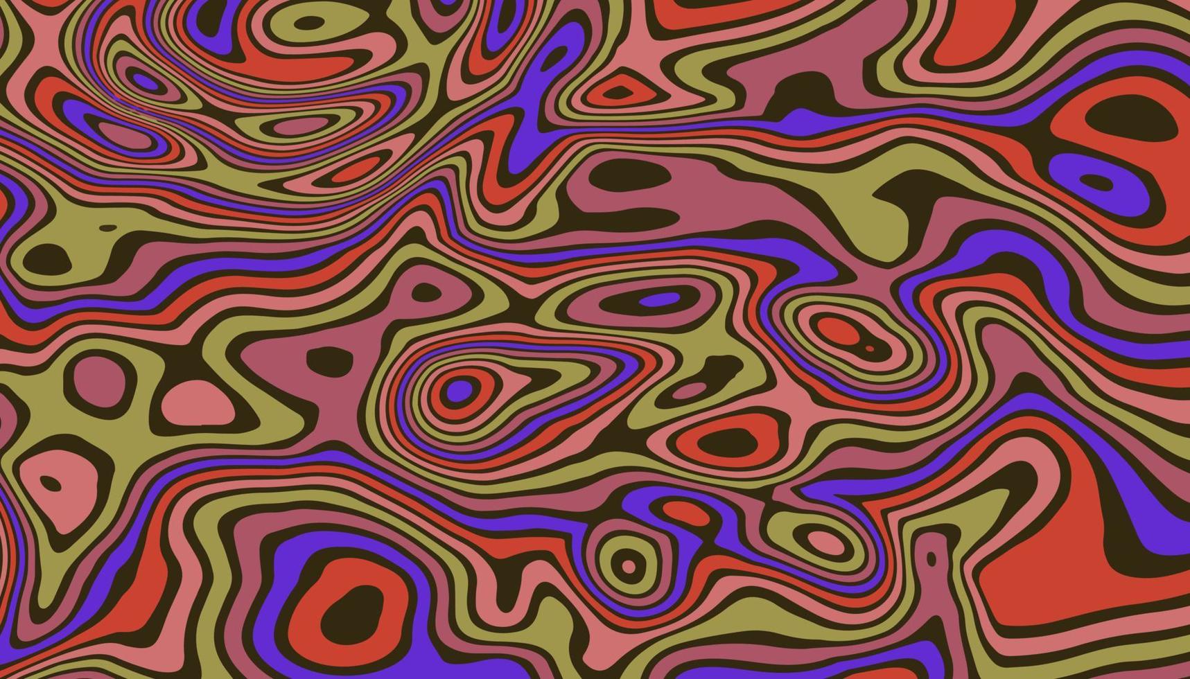 astratto orizzontale sfondo con colorato onde. psichedelico stile, di moda vettore illustrazione nel stile retrò anni '60, anni '70.