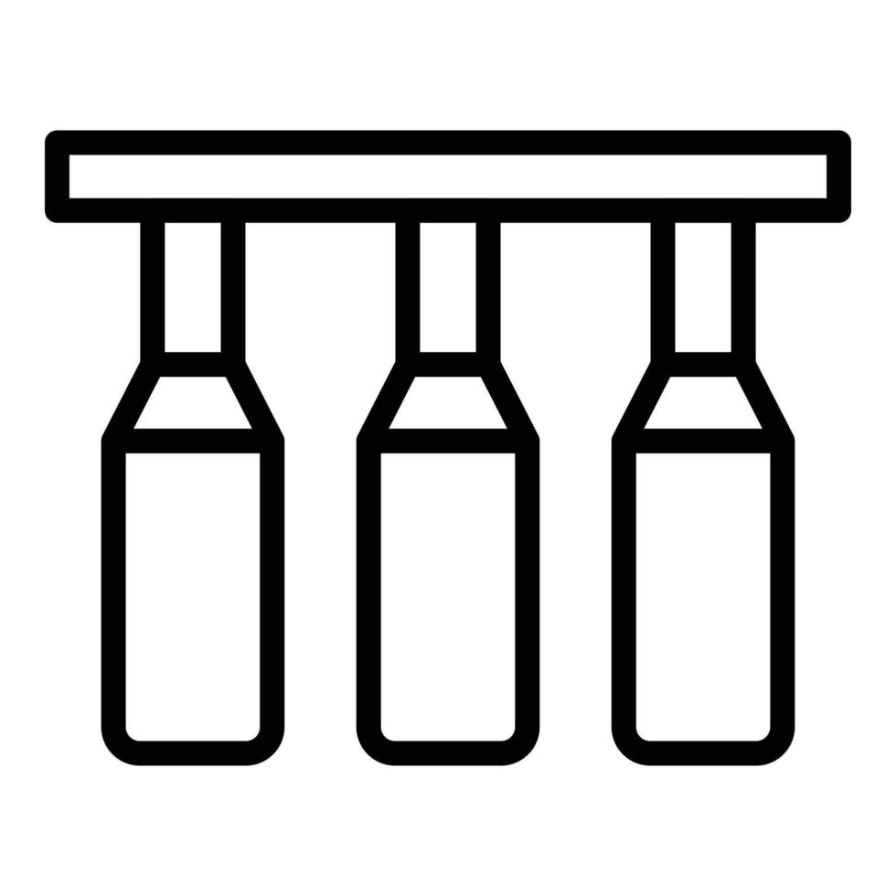 bottiglia linea icona schema vettore. bicchiere produzione vettore