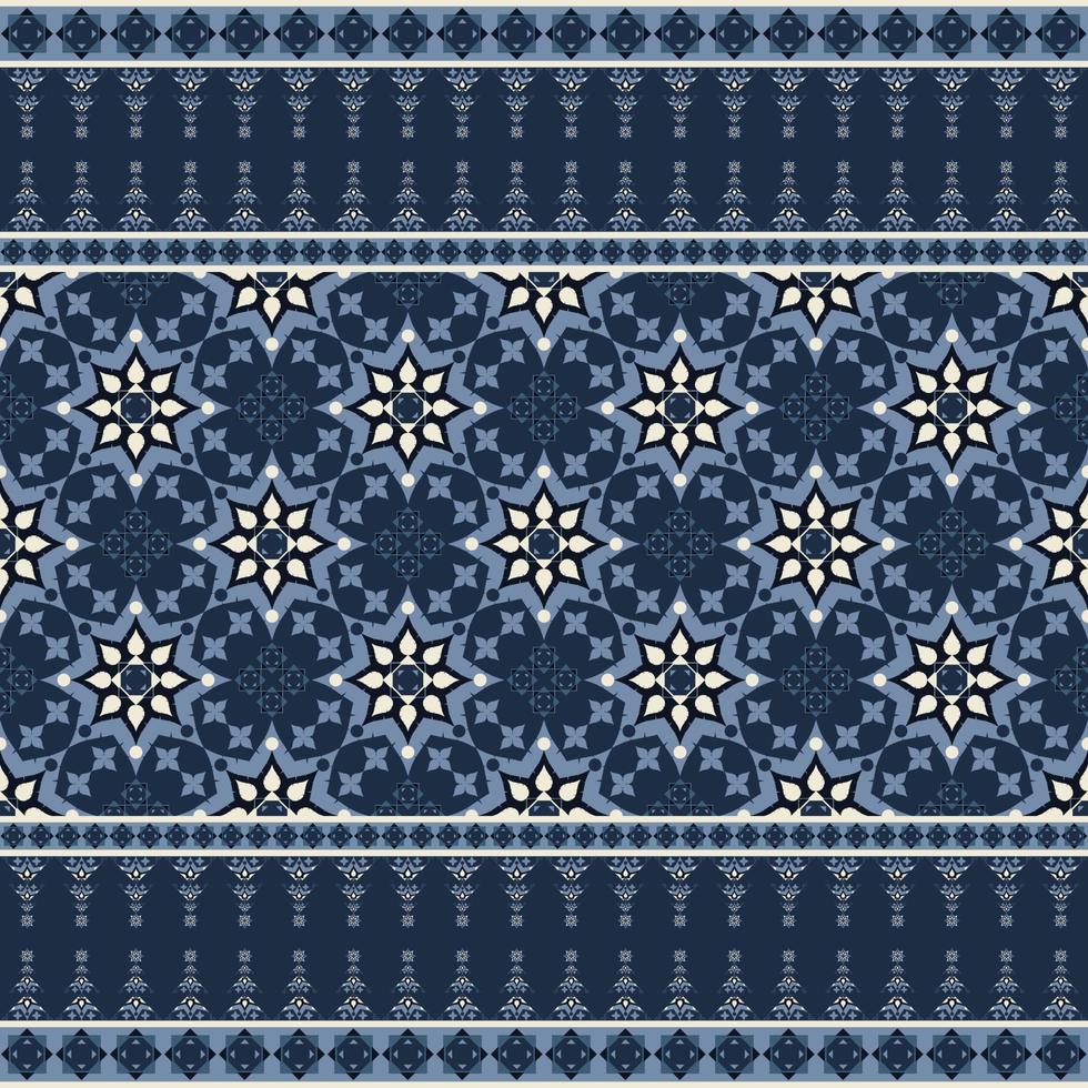 geometrico etnico nativo floreale modello senza soluzione di continuità orientale tradizionale design per tessuto, tenda, sfondo, tappeto, sfondo, vestiario, avvolgere, batik, tessile vettore