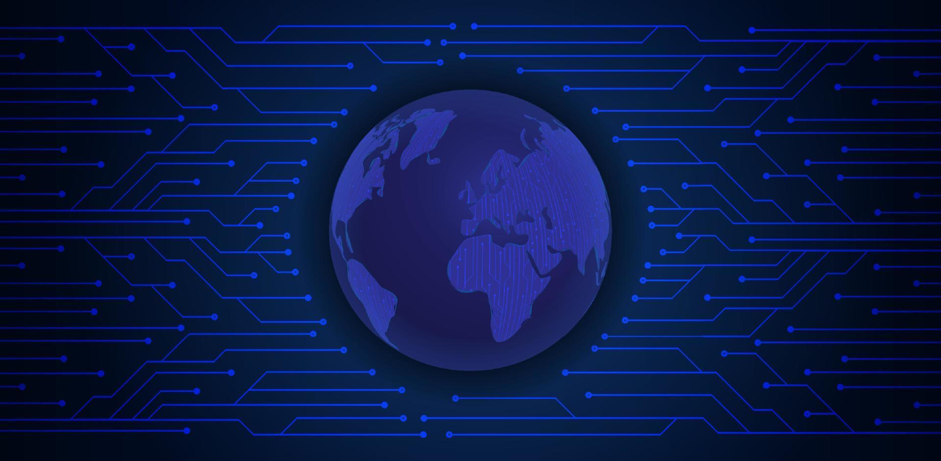 moderno olografico globo su tecnologia sfondo vettore