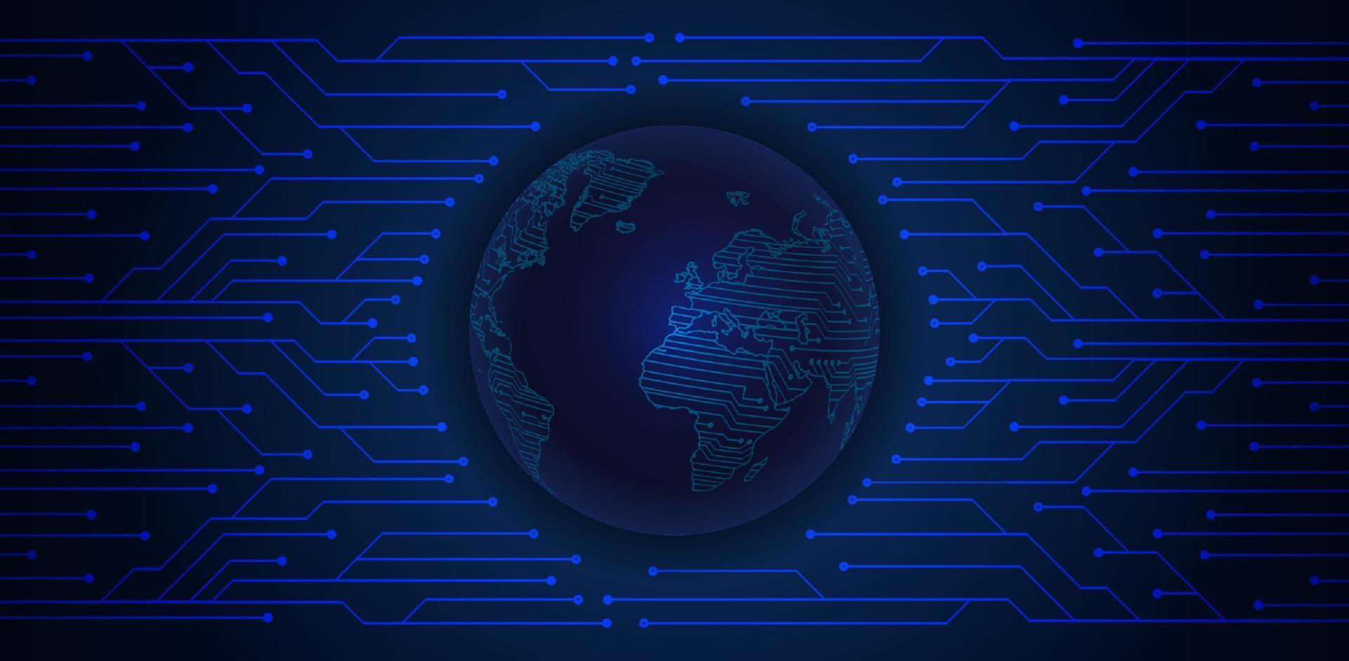 moderno olografico globo su tecnologia sfondo vettore